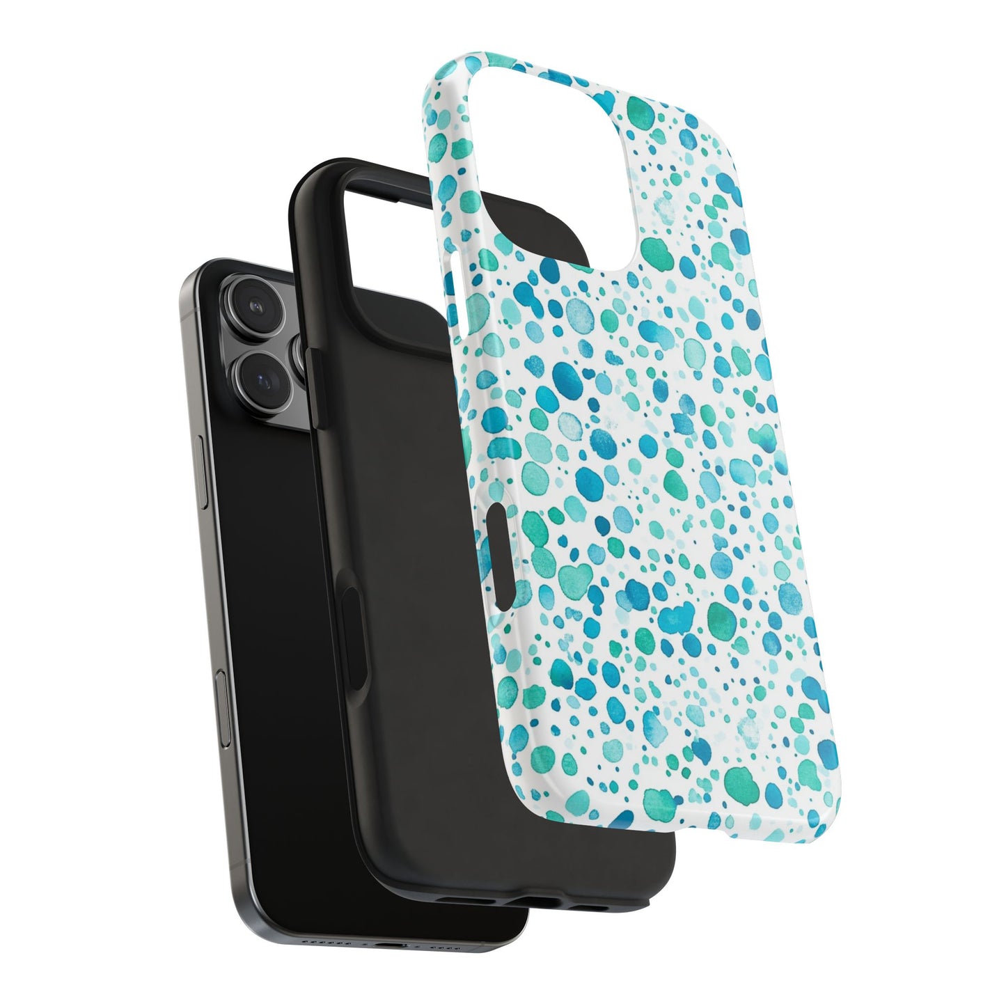 Trendy Spots | Aqua Watercolor Polka Dots
