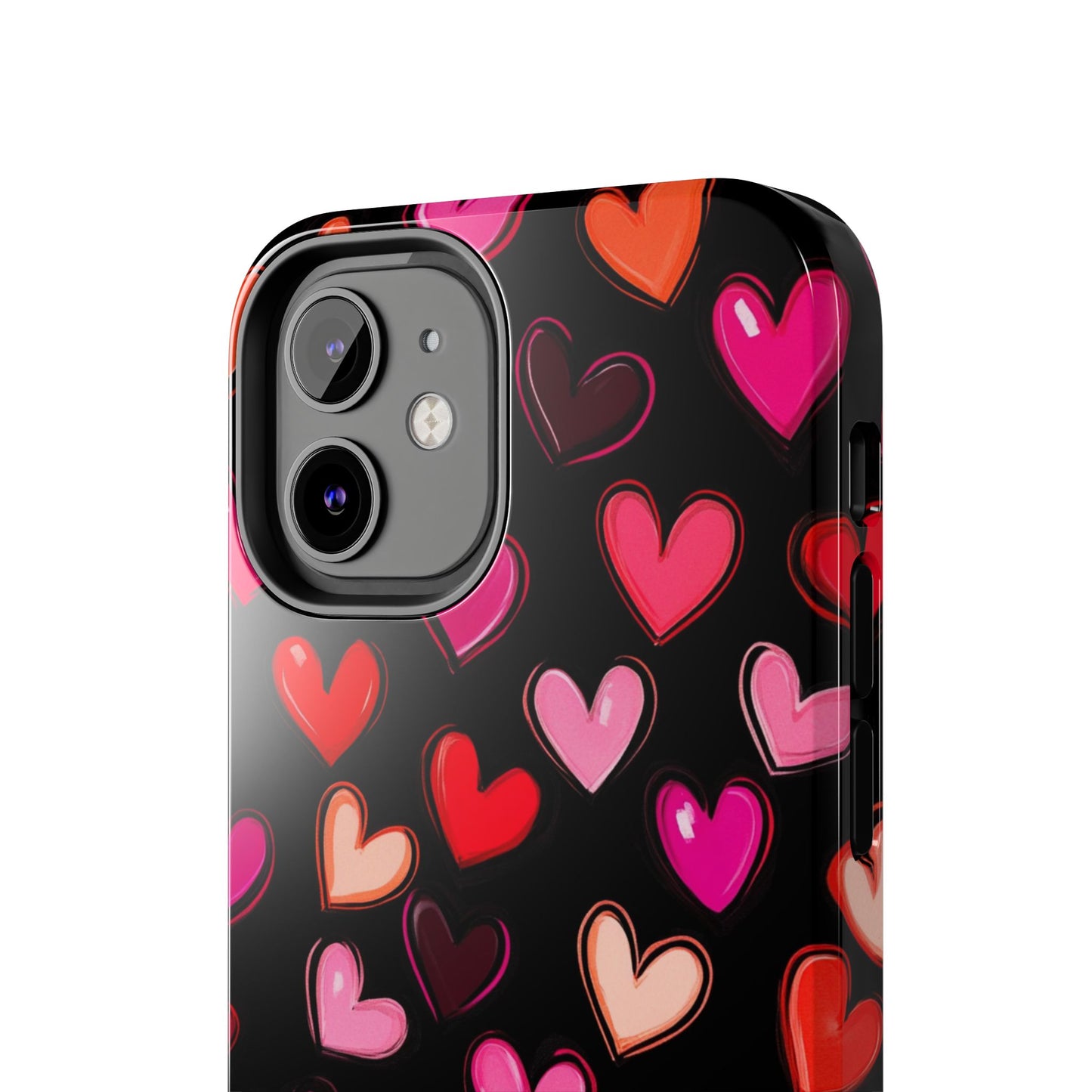 Love is in the Air | Colorful Hearts on Black