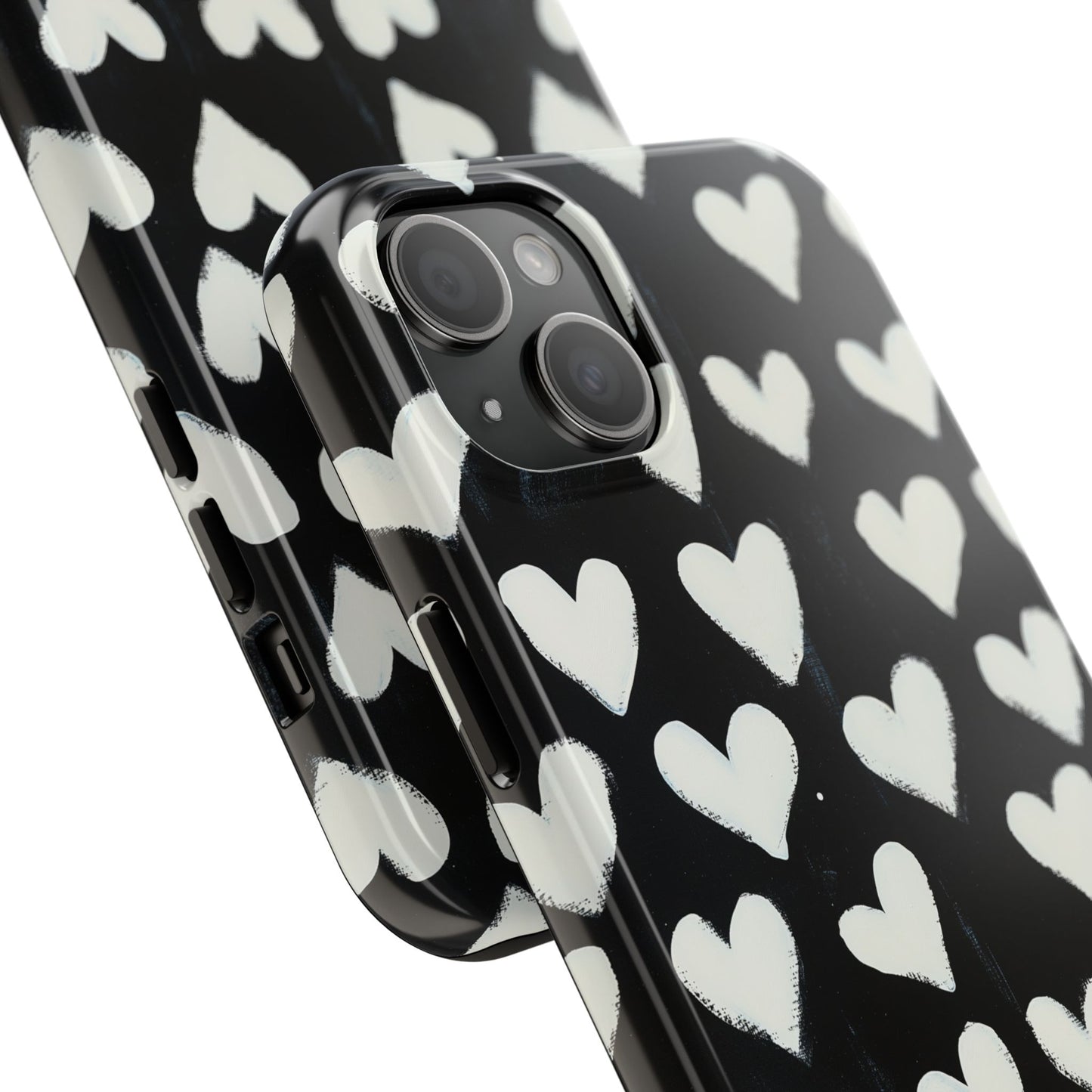 Love is in the Air | White Hearts on Black