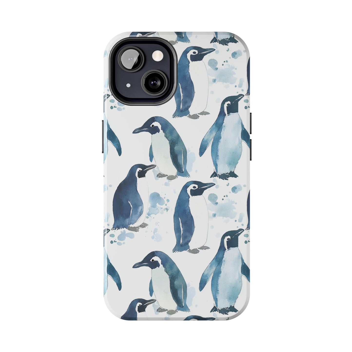 Animal Instinct | Watercolor Blue Gray Penguins