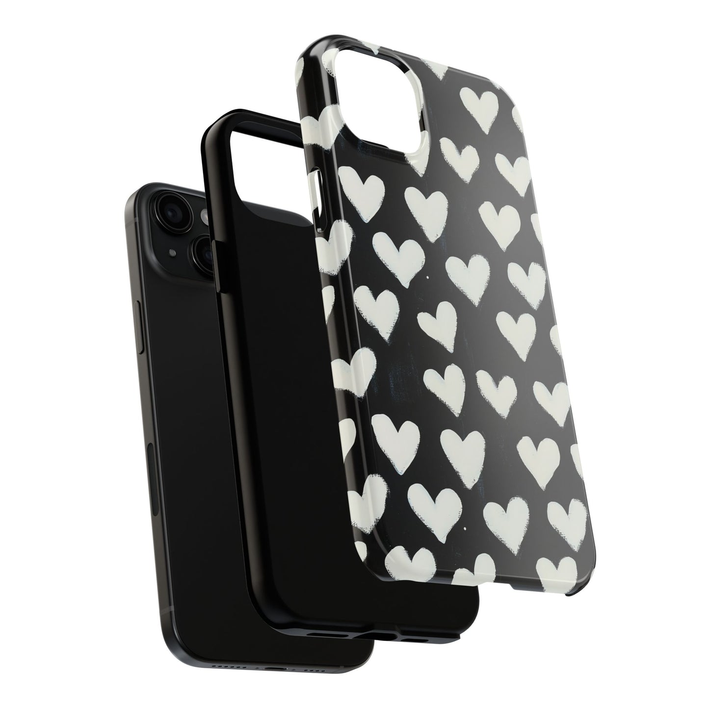 Love is in the Air | White Hearts on Black