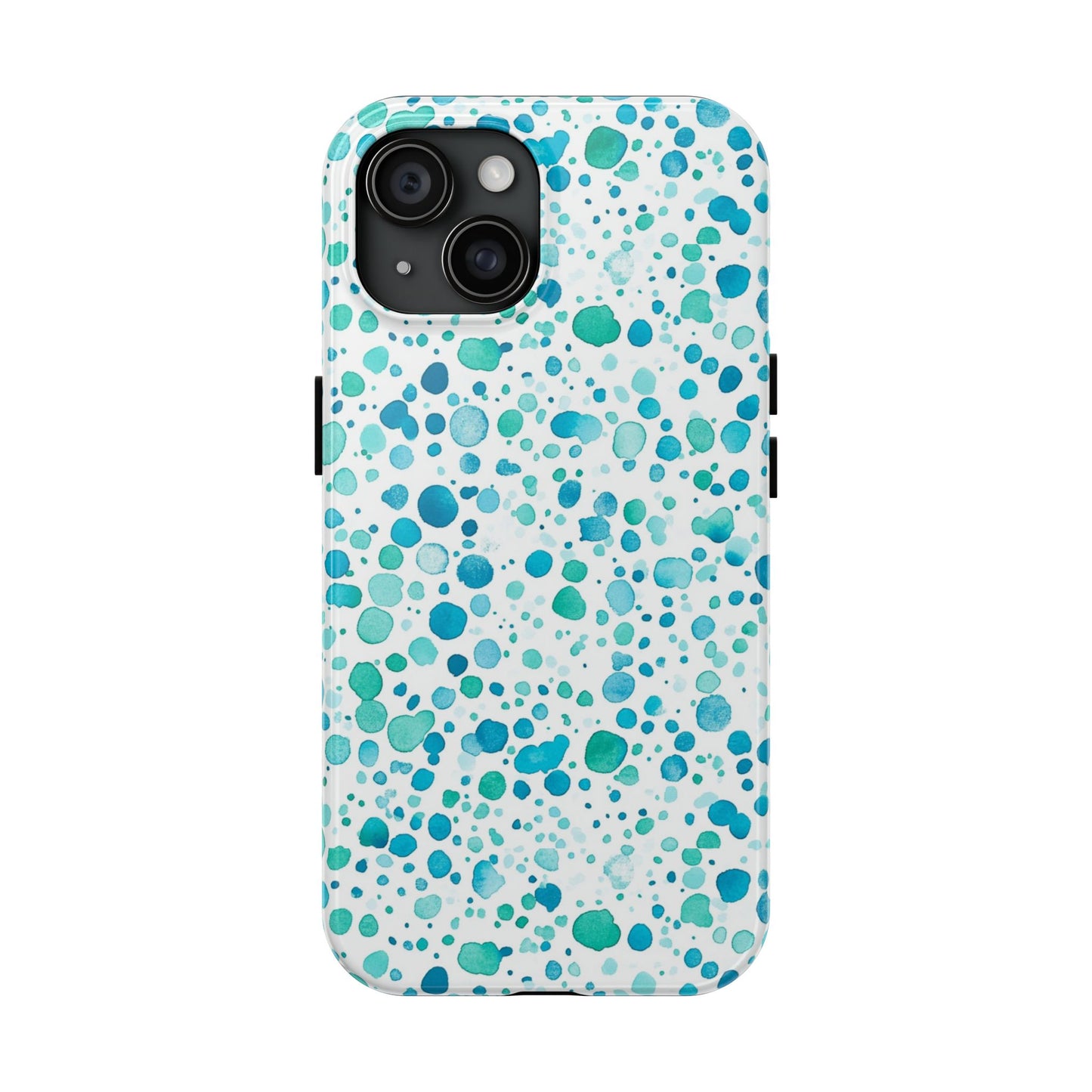 Trendy Spots | Aqua Watercolor Polka Dots