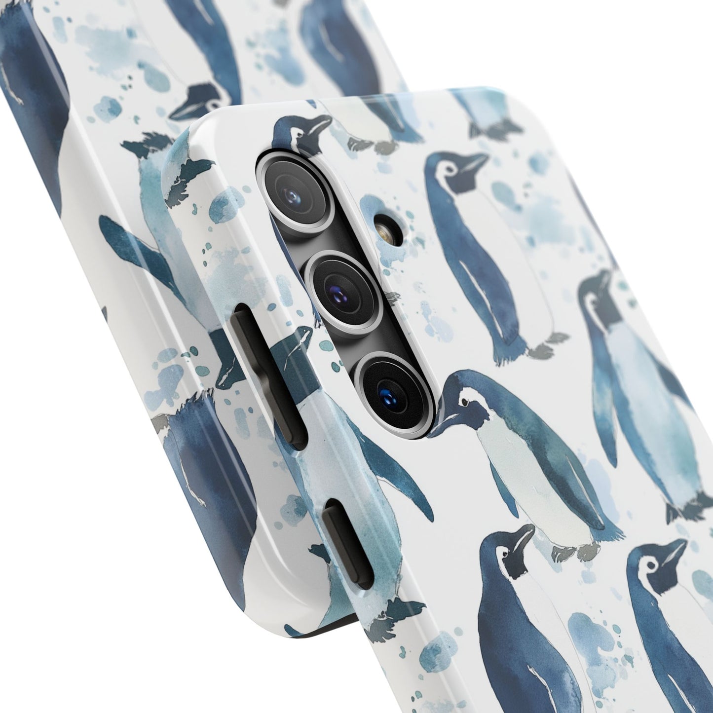 Animal Instinct | Watercolor Blue Gray Penguins