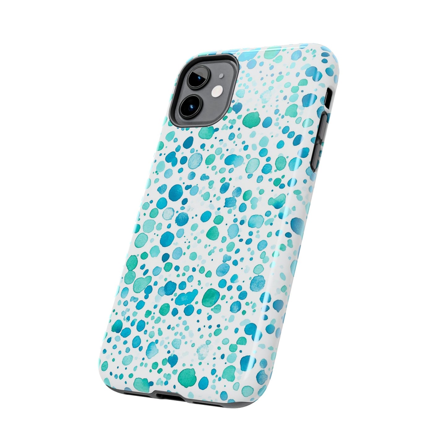 Trendy Spots | Aqua Watercolor Polka Dots