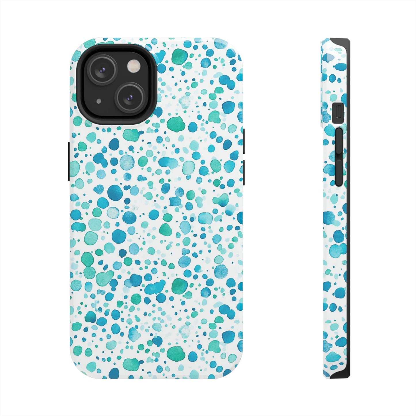 Trendy Spots | Aqua Watercolor Polka Dots