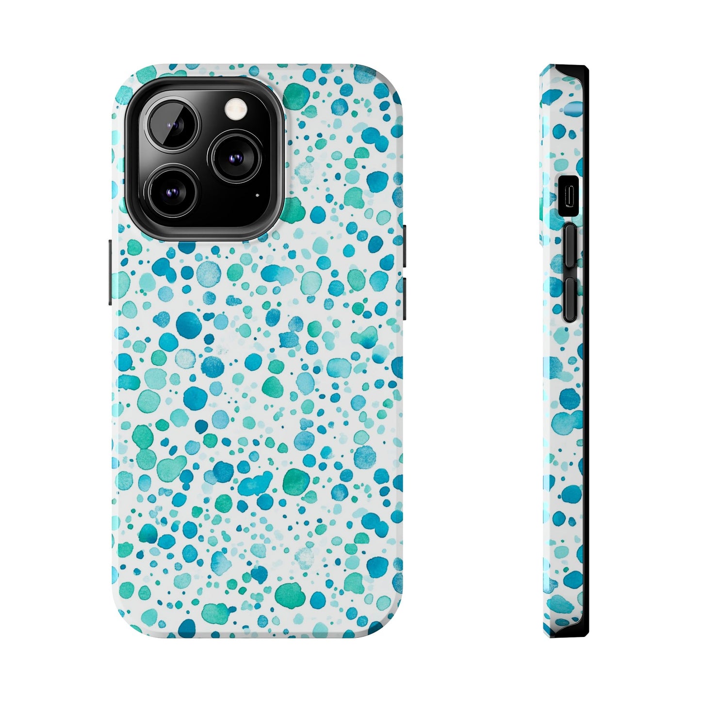 Trendy Spots | Aqua Watercolor Polka Dots