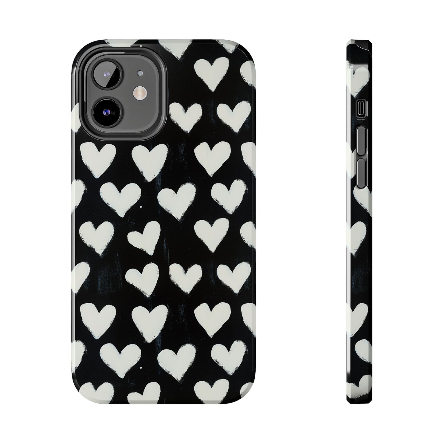 Love is in the Air | White Hearts on Black