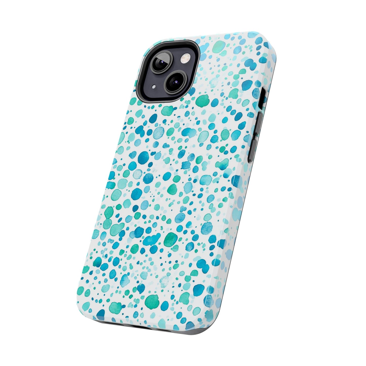 Trendy Spots | Aqua Watercolor Polka Dots