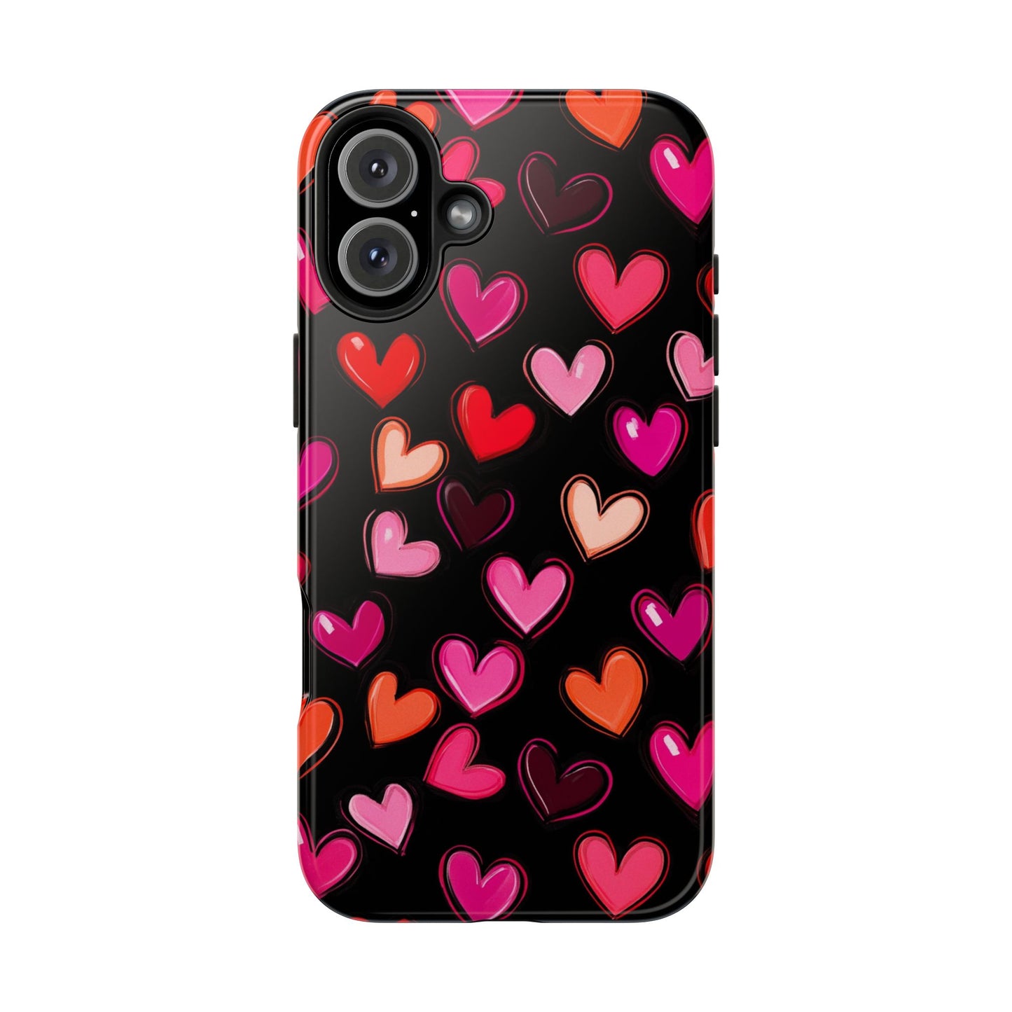 Love is in the Air | Colorful Hearts on Black