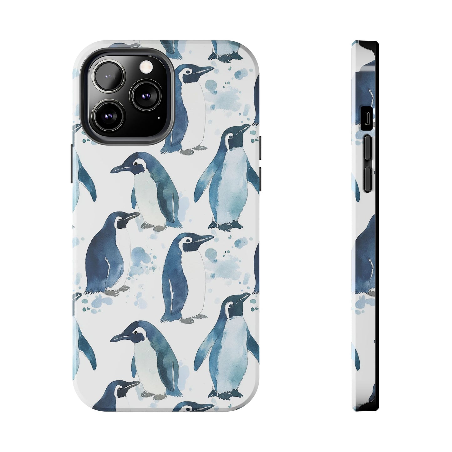 Animal Instinct | Watercolor Blue Gray Penguins