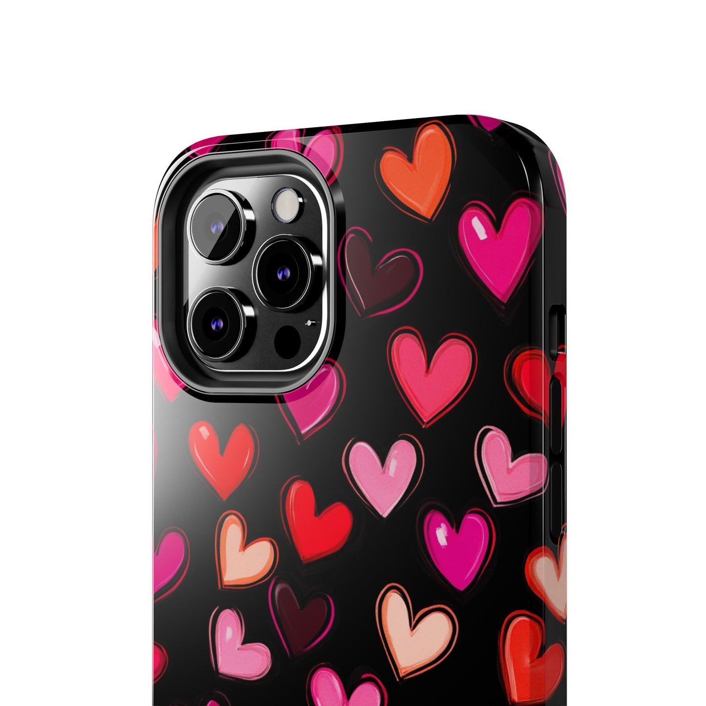 Love is in the Air | Colorful Hearts on Black