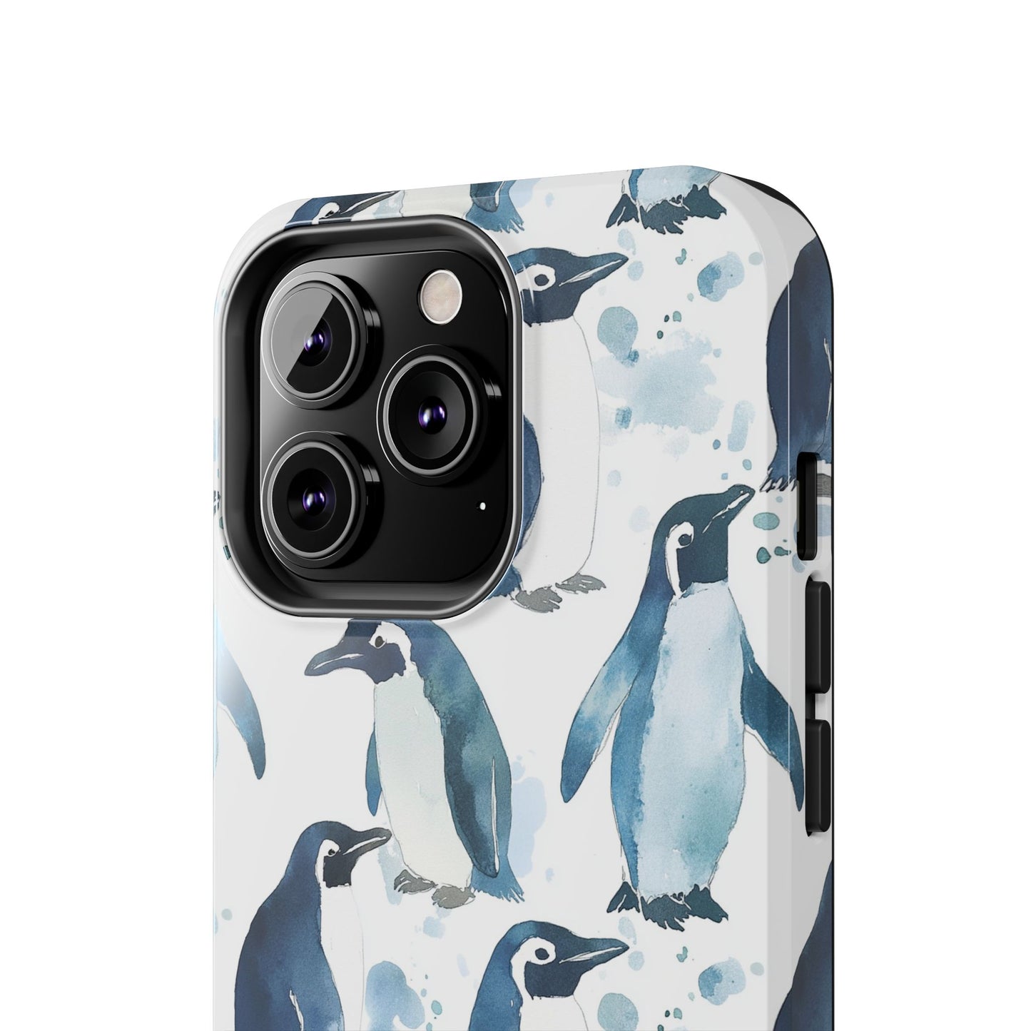 Animal Instinct | Watercolor Blue Gray Penguins