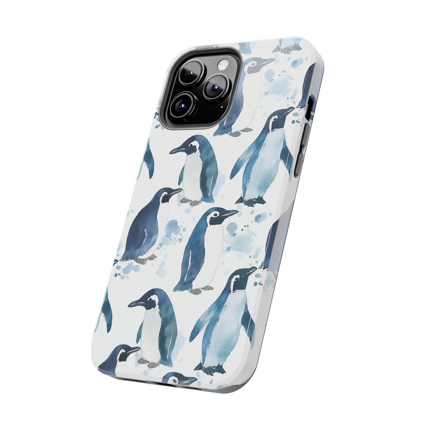 Animal Instinct | Watercolor Blue Gray Penguins