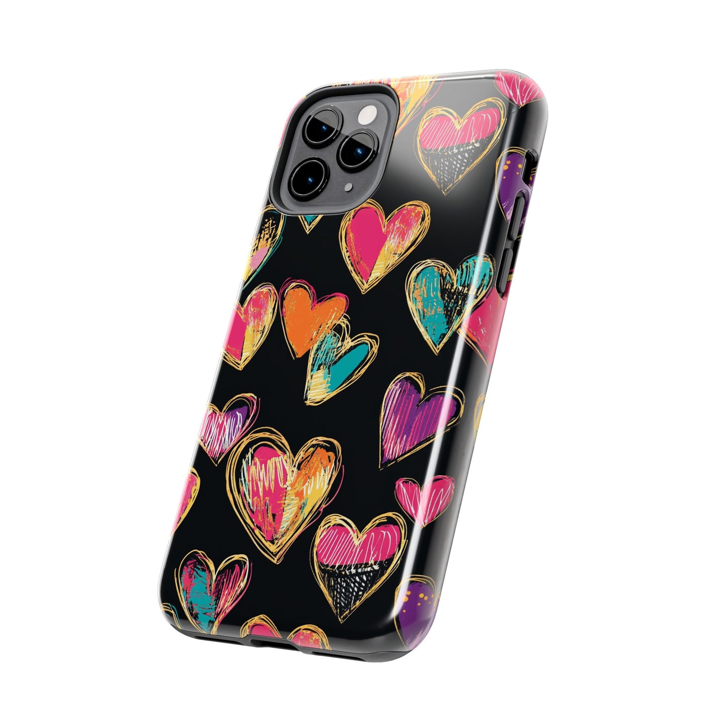 Love is in the Air | Colorful Chalk Hearts