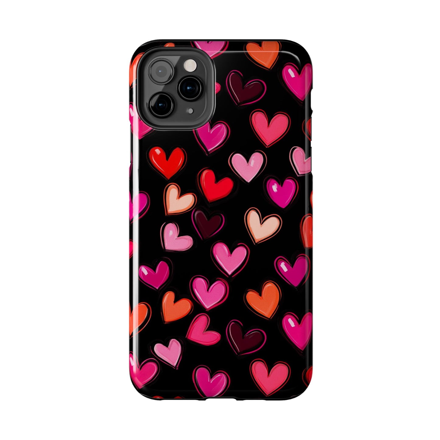 Love is in the Air | Colorful Hearts on Black