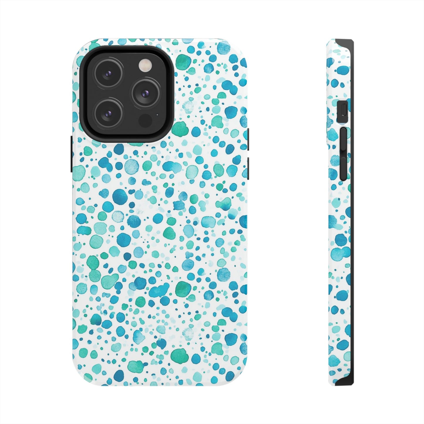 Trendy Spots | Aqua Watercolor Polka Dots