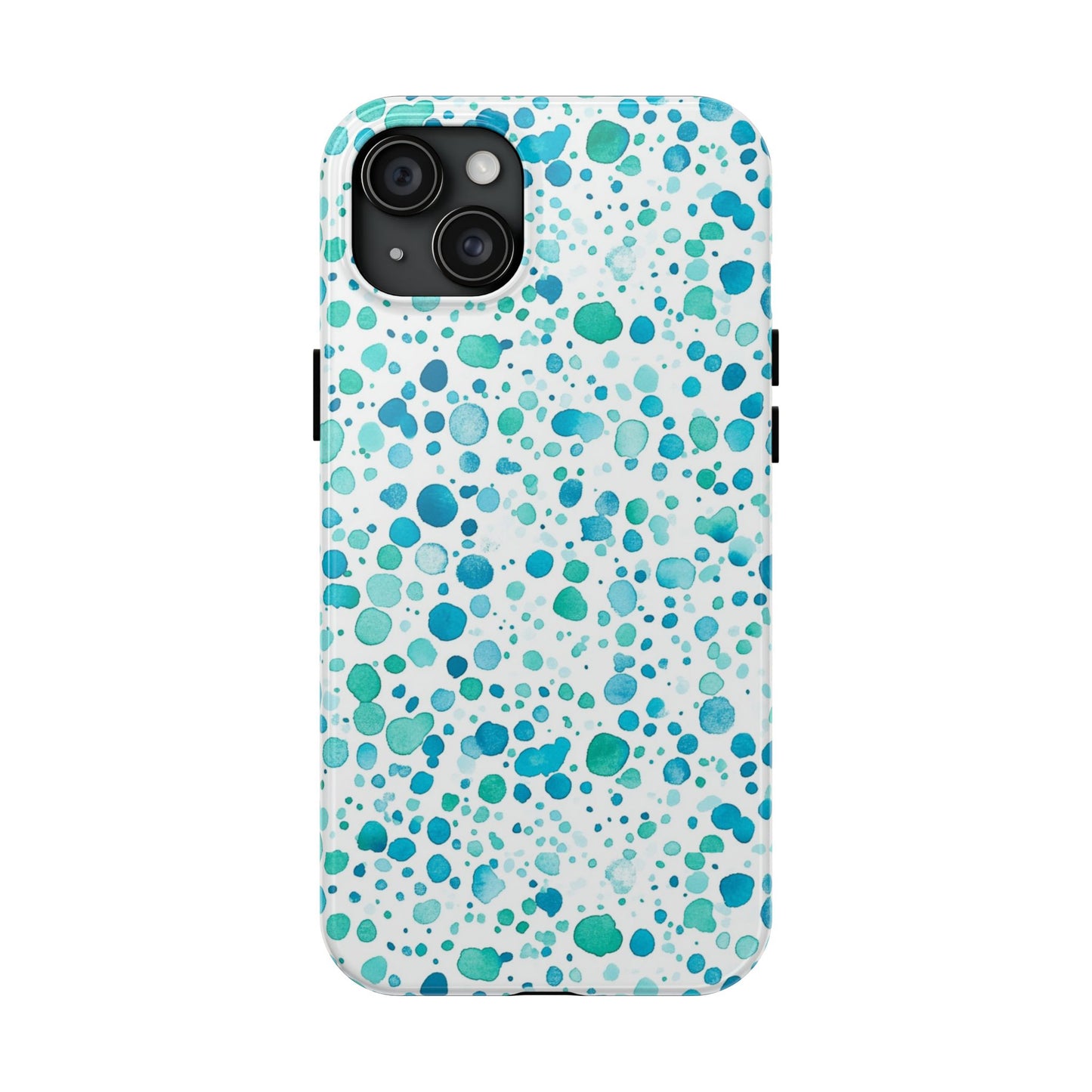 Trendy Spots | Aqua Watercolor Polka Dots