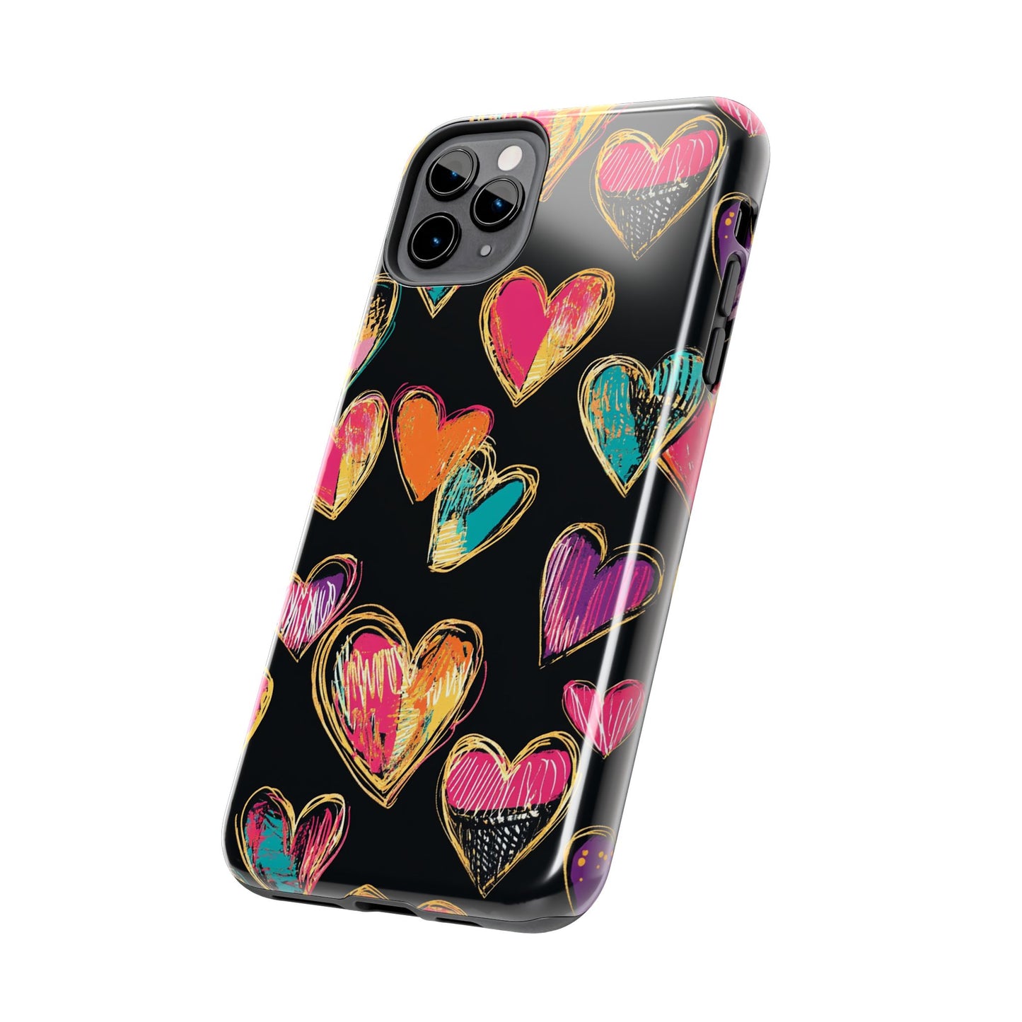 Love is in the Air | Colorful Chalk Hearts