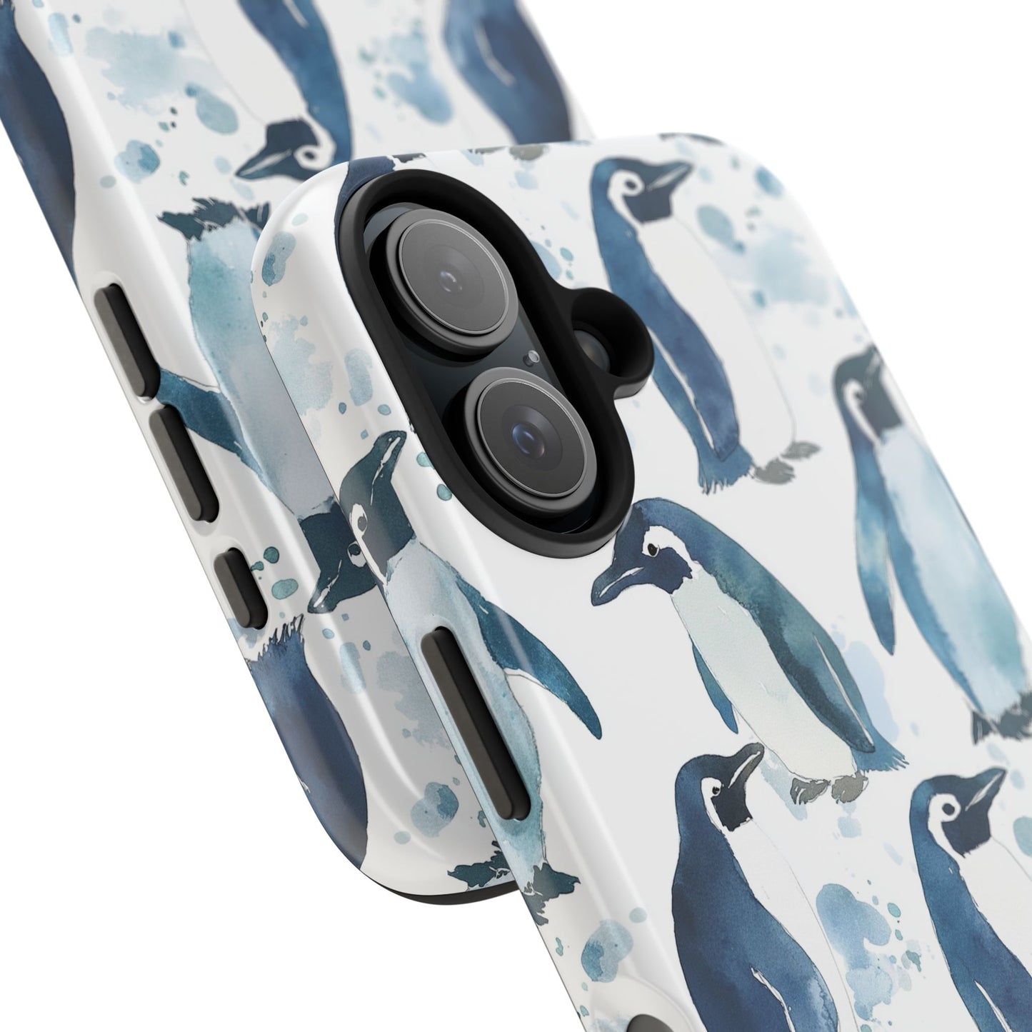 Animal Instinct | Watercolor Blue Gray Penguins