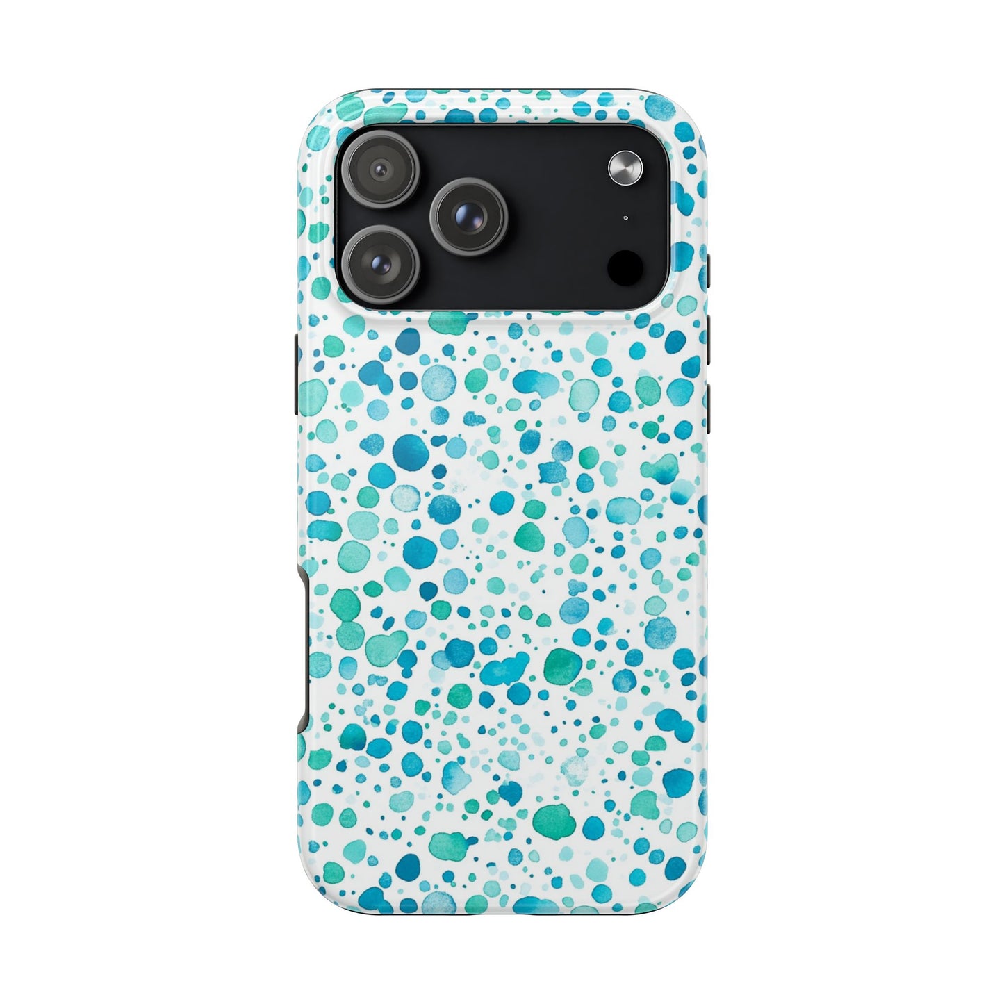 Trendy Spots | Aqua Watercolor Polka Dots