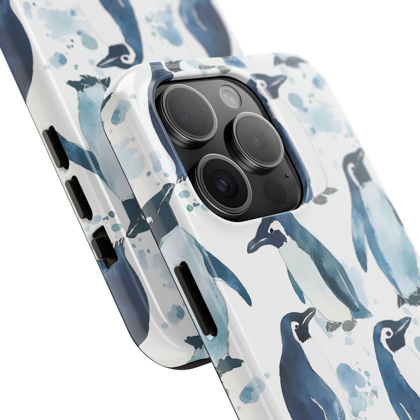 Animal Instinct | Watercolor Blue Gray Penguins
