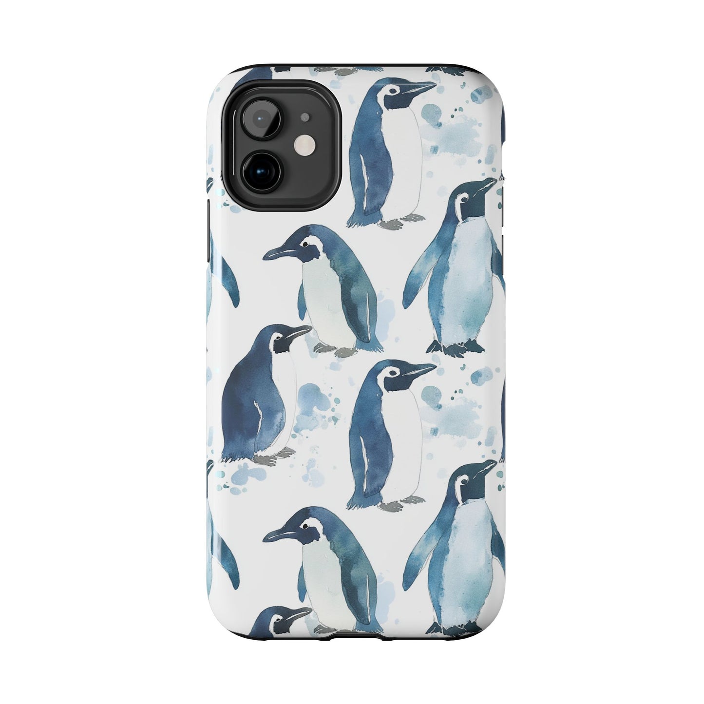 Animal Instinct | Watercolor Blue Gray Penguins