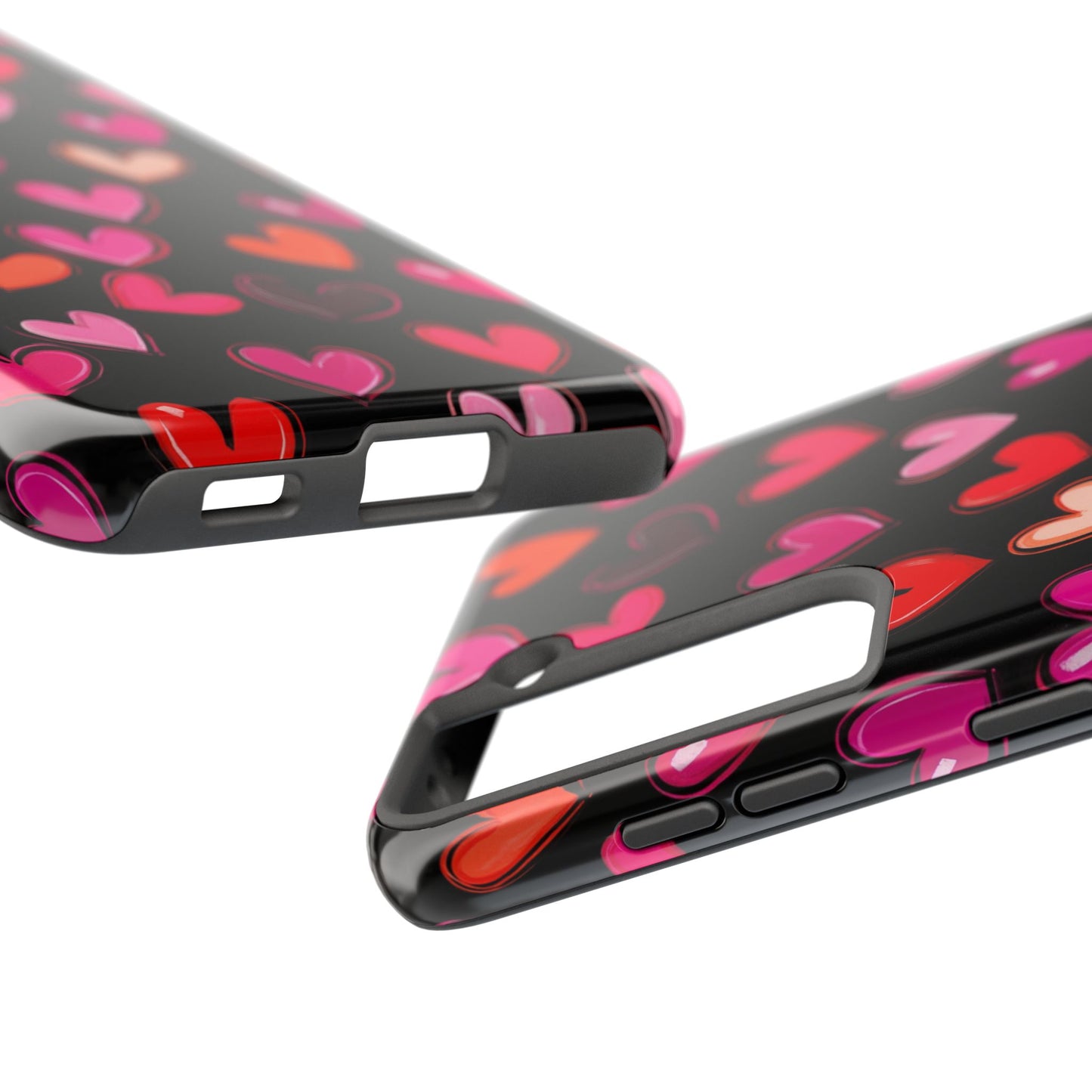 Love is in the Air | Colorful Hearts on Black