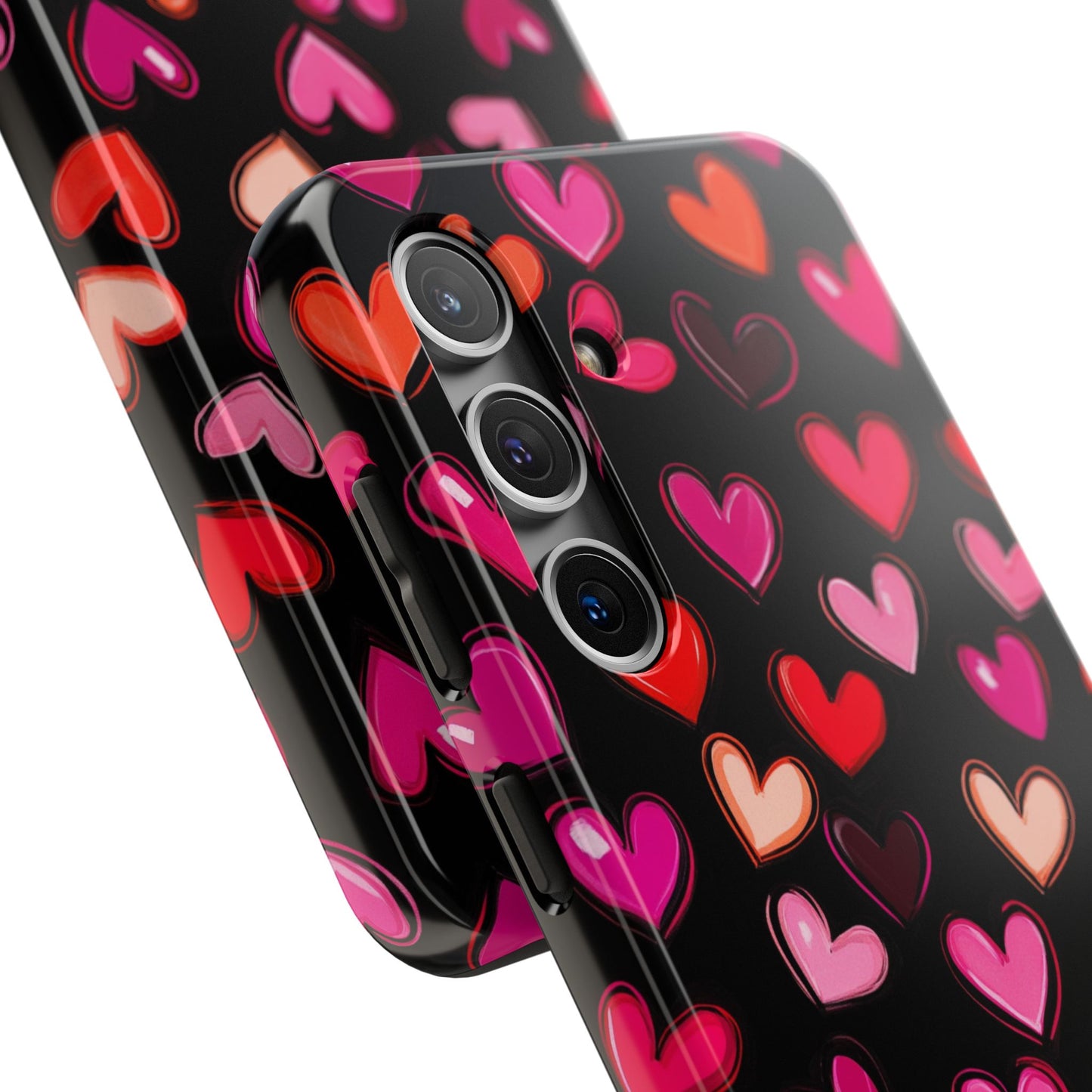 Love is in the Air | Colorful Hearts on Black