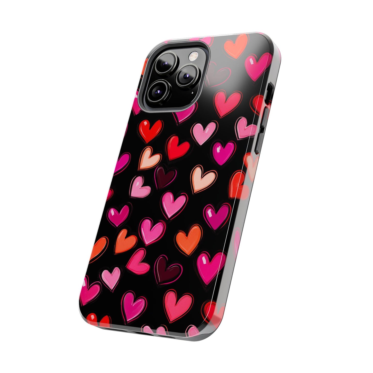 Love is in the Air | Colorful Hearts on Black