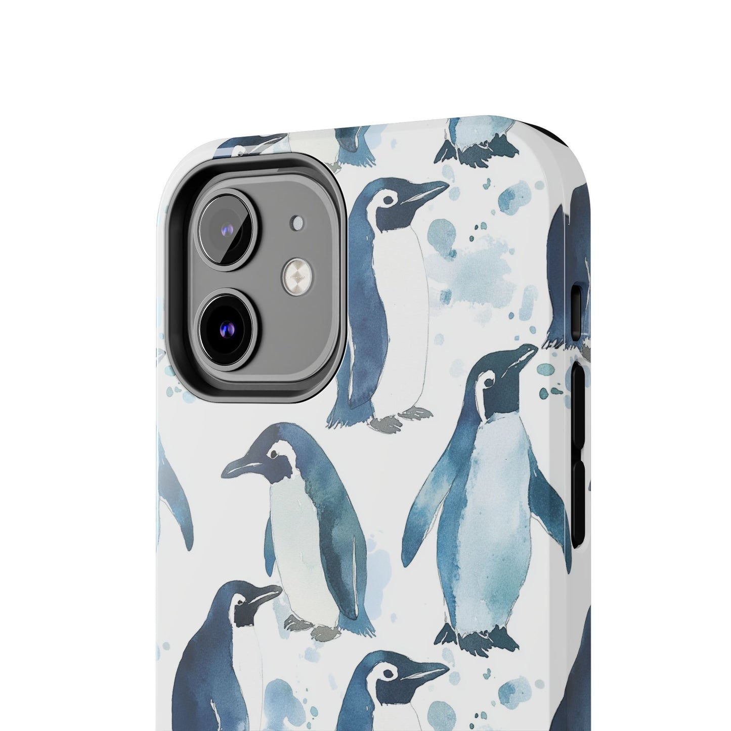 Animal Instinct | Watercolor Blue Gray Penguins
