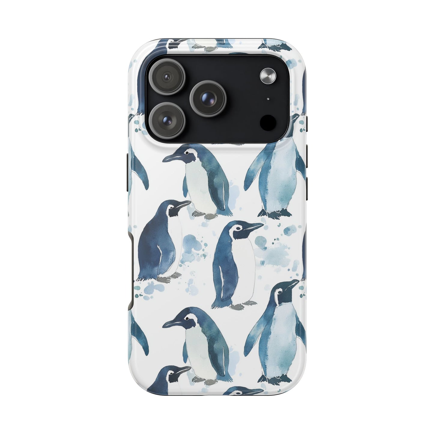 Animal Instinct | Watercolor Blue Gray Penguins