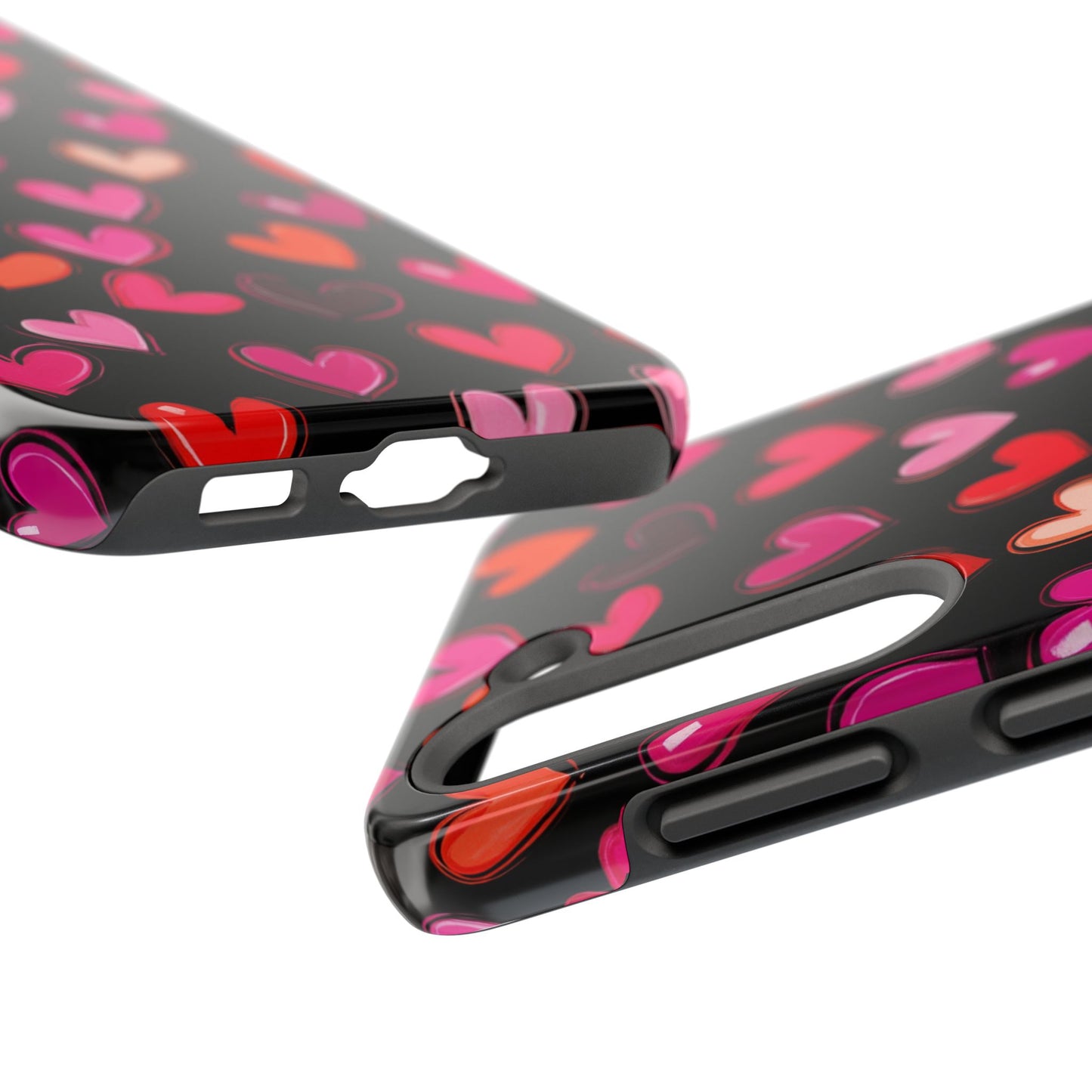Love is in the Air | Colorful Hearts on Black