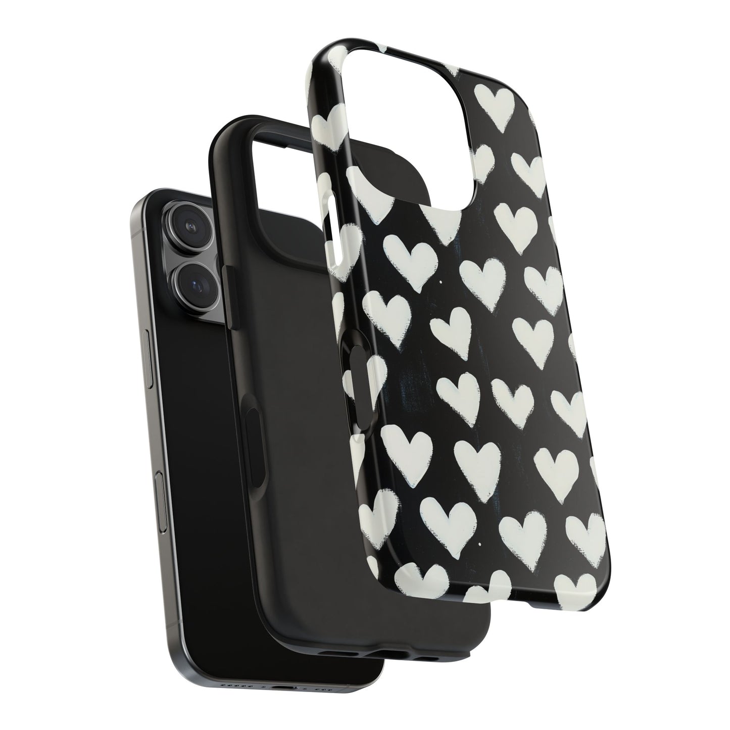 Love is in the Air | White Hearts on Black