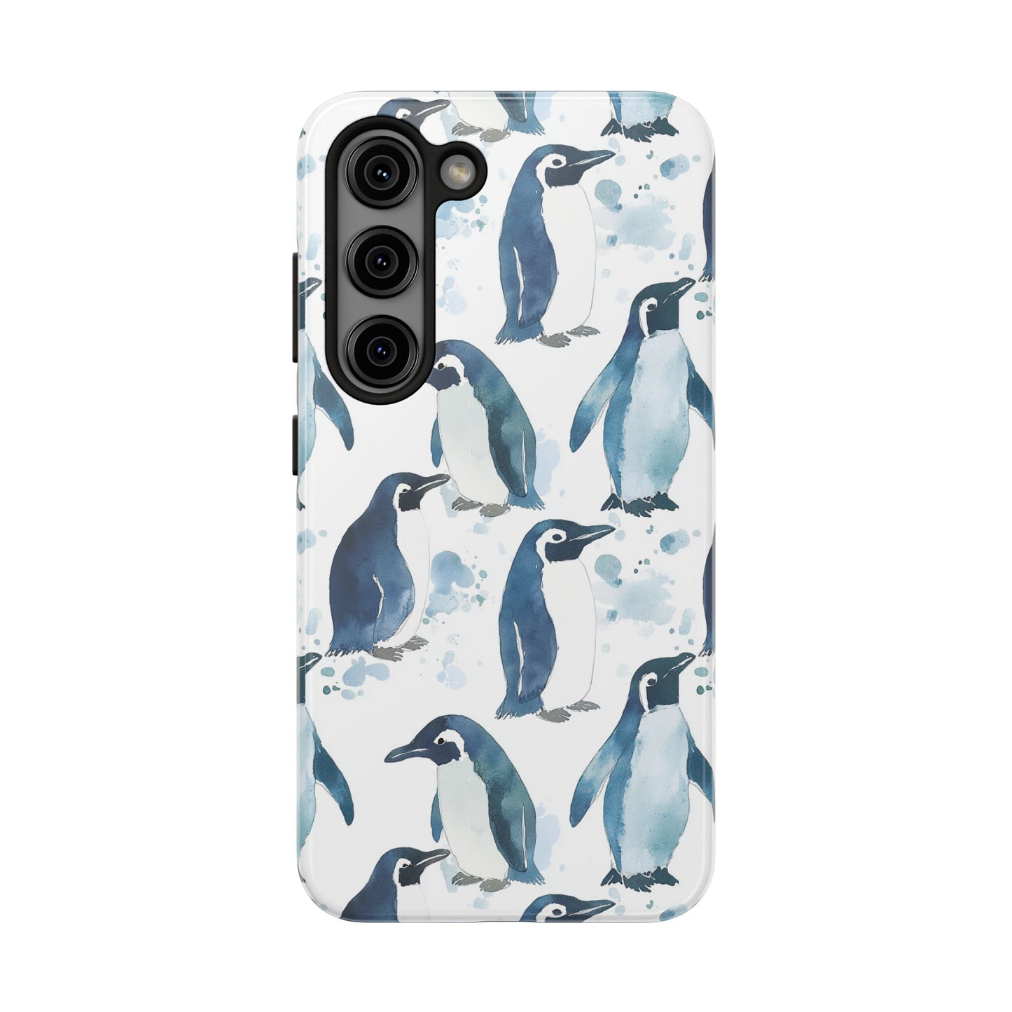 Animal Instinct | Watercolor Blue Gray Penguins