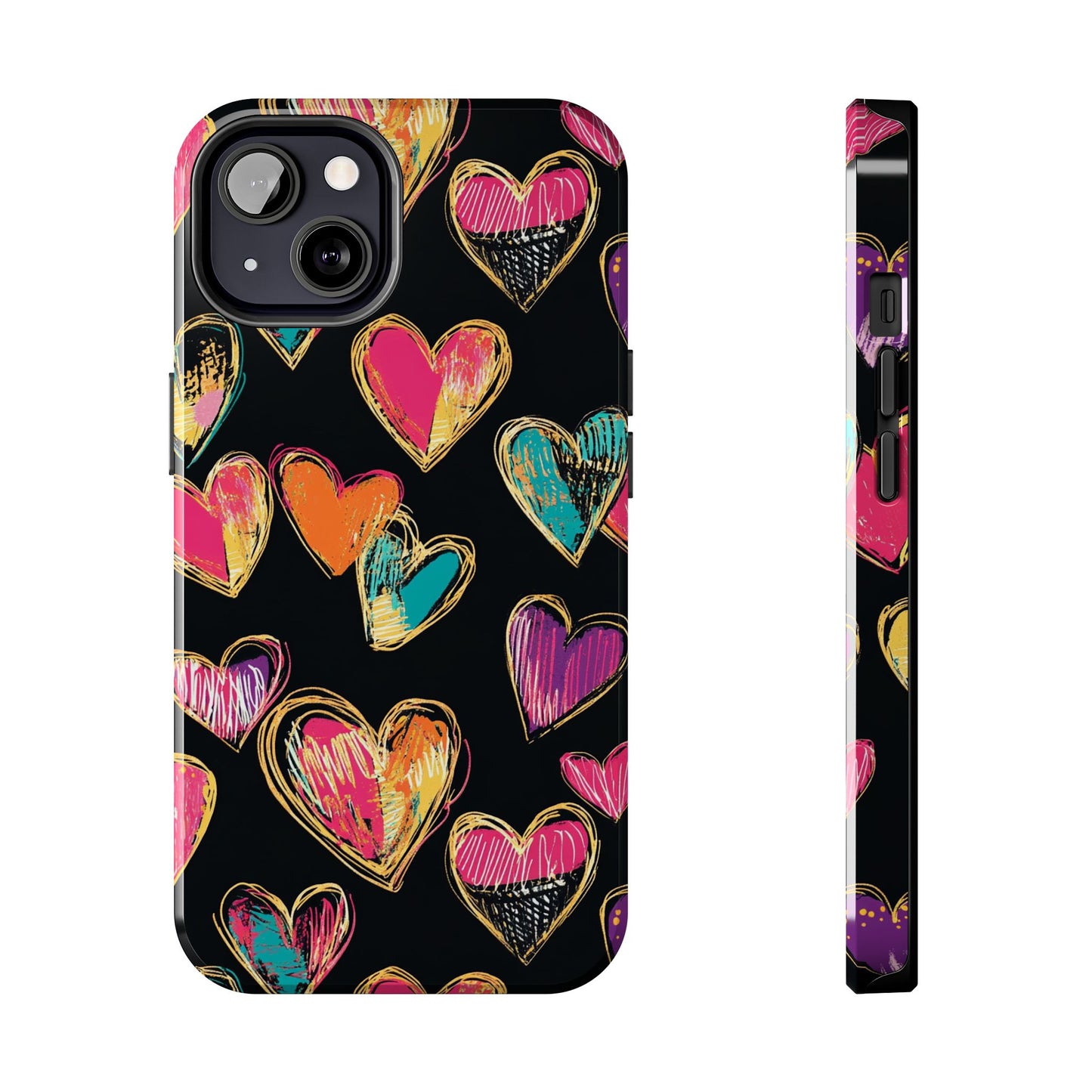 Love is in the Air | Colorful Chalk Hearts