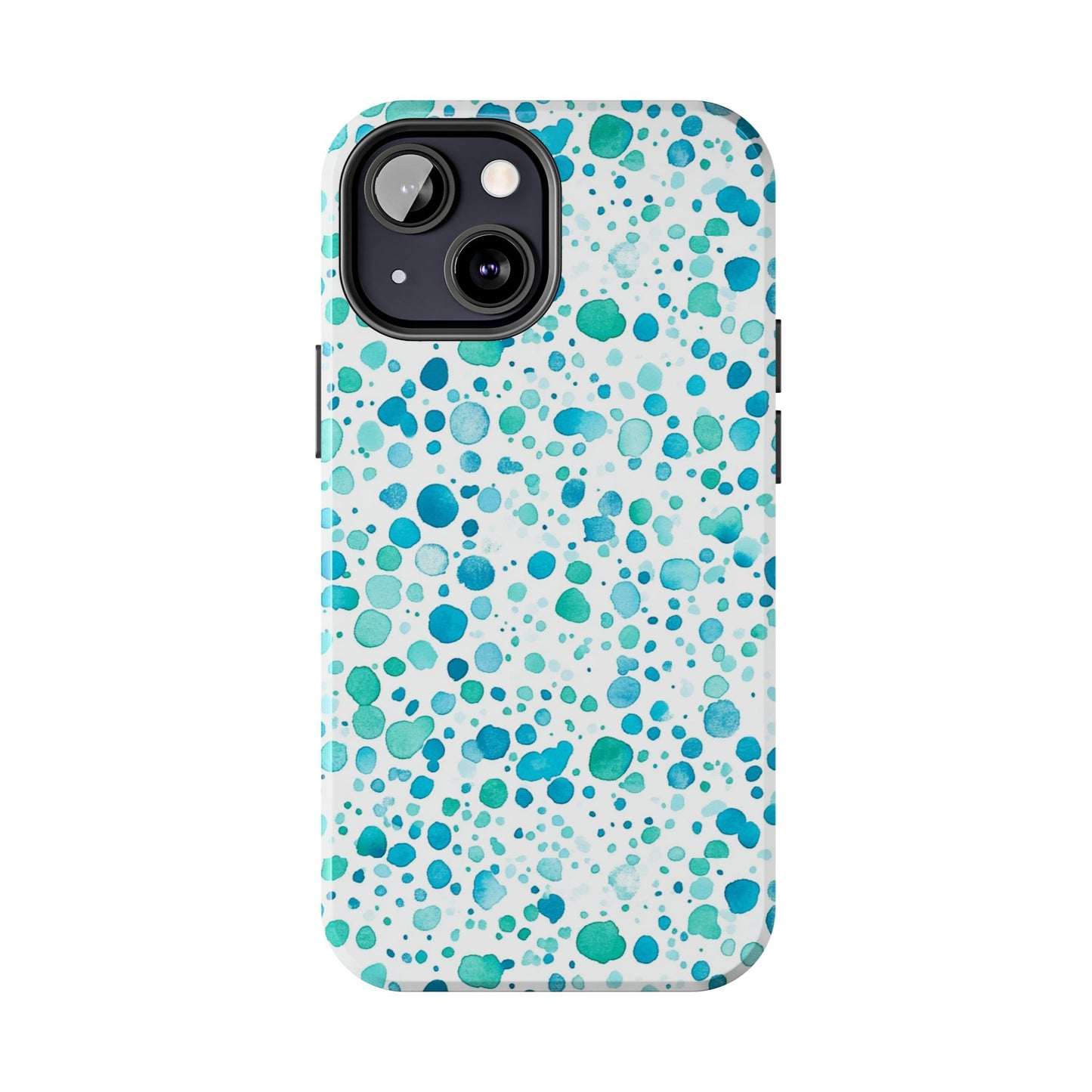 Trendy Spots | Aqua Watercolor Polka Dots