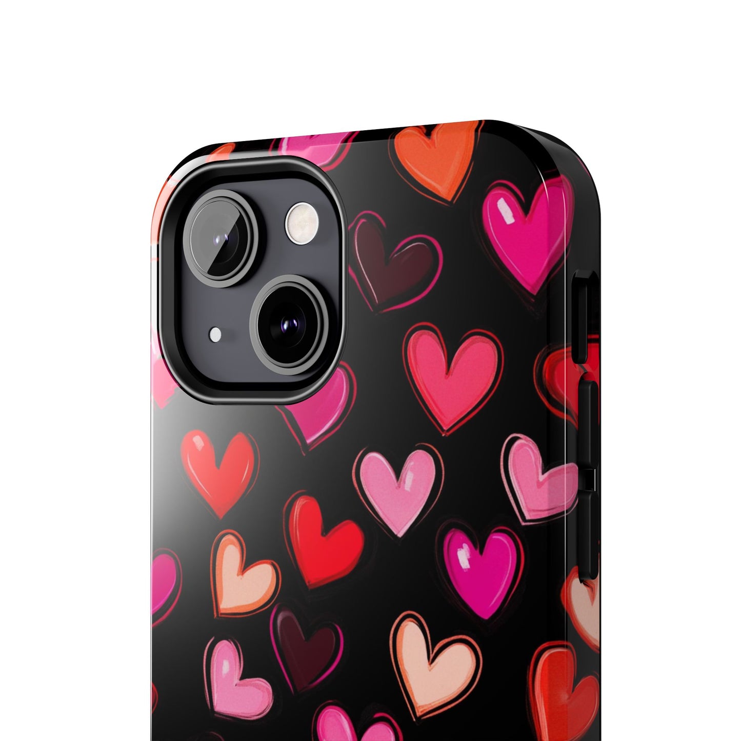 Love is in the Air | Colorful Hearts on Black