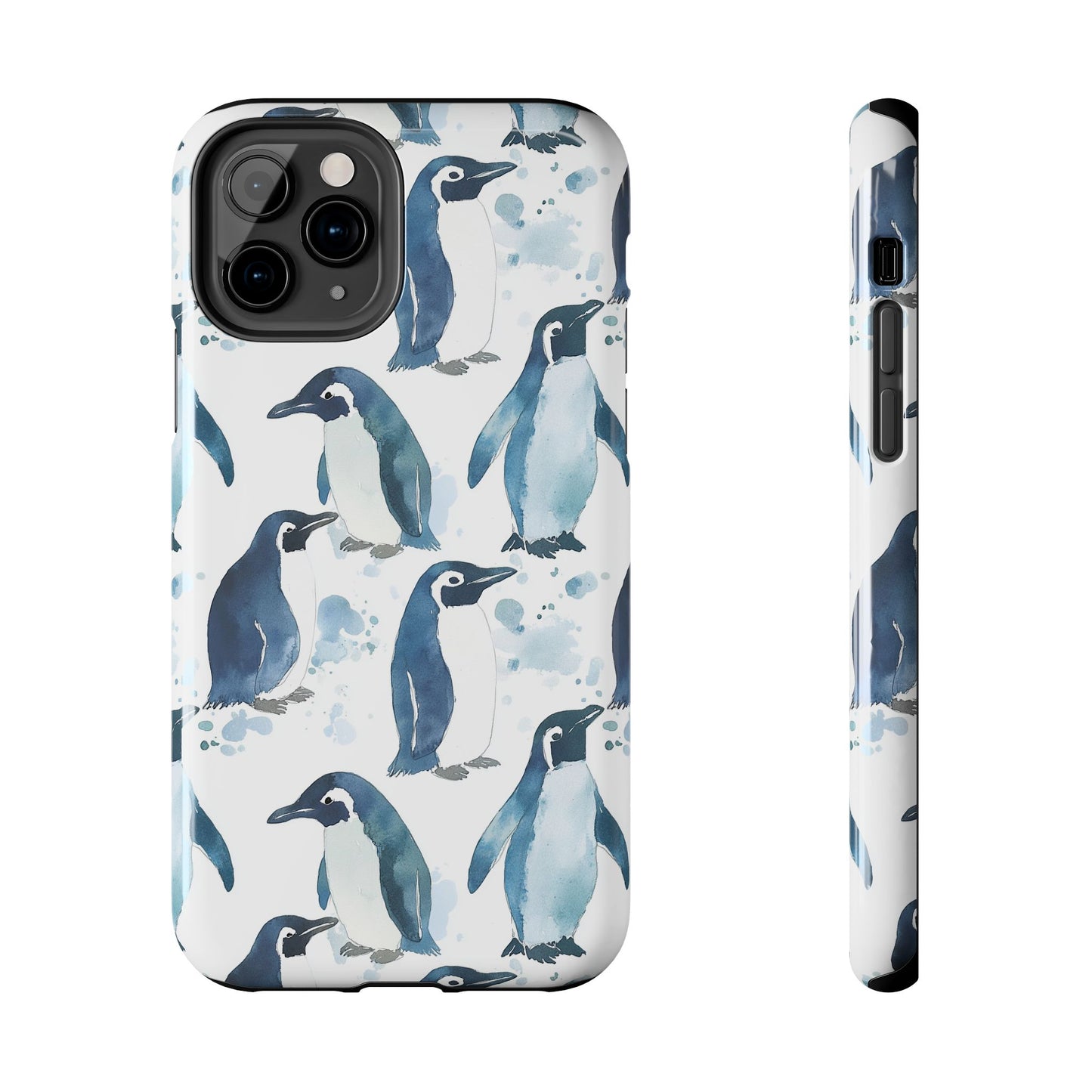 Animal Instinct | Watercolor Blue Gray Penguins