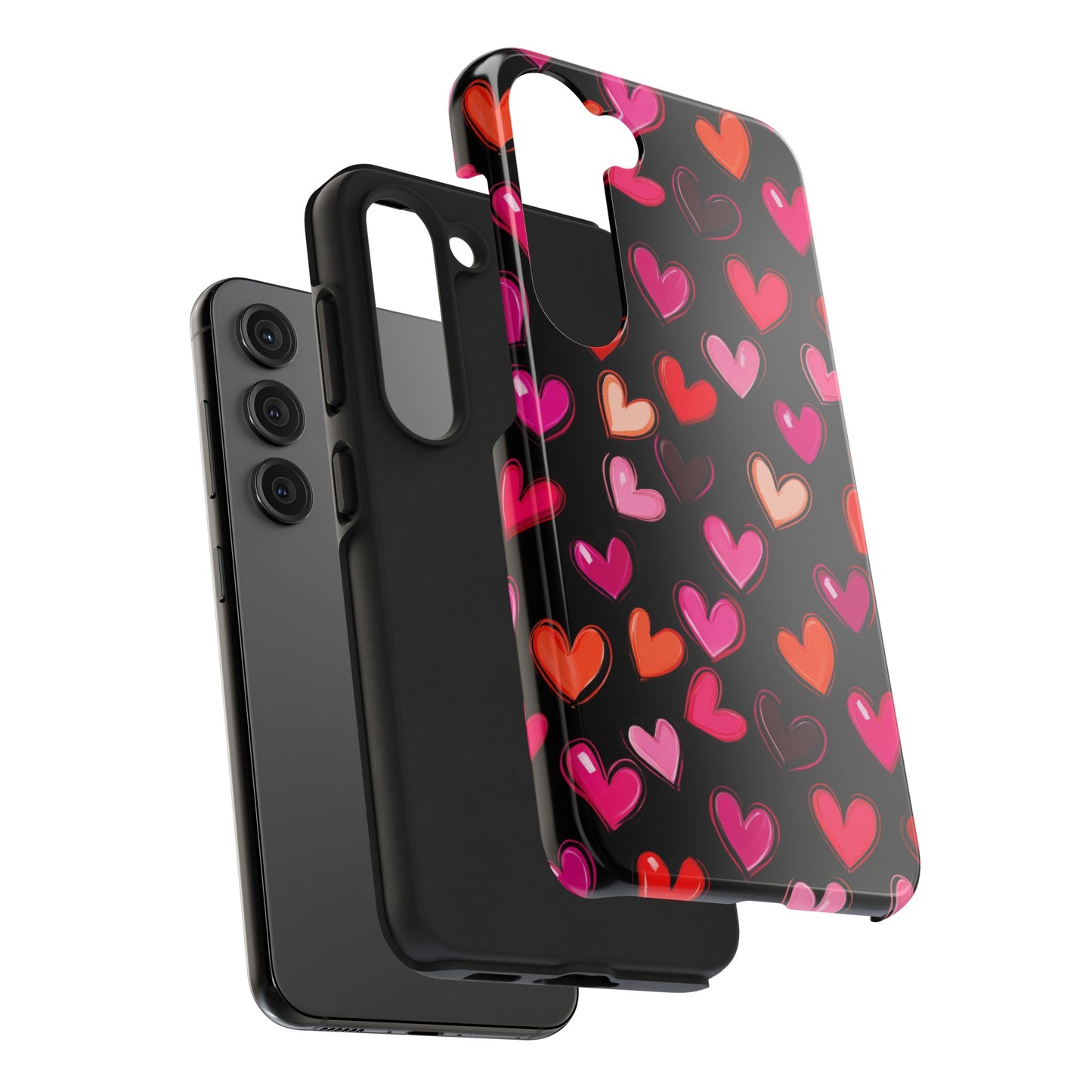 Love is in the Air | Colorful Hearts on Black