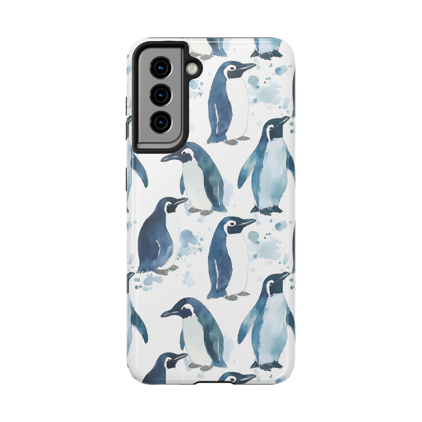 Animal Instinct | Watercolor Blue Gray Penguins