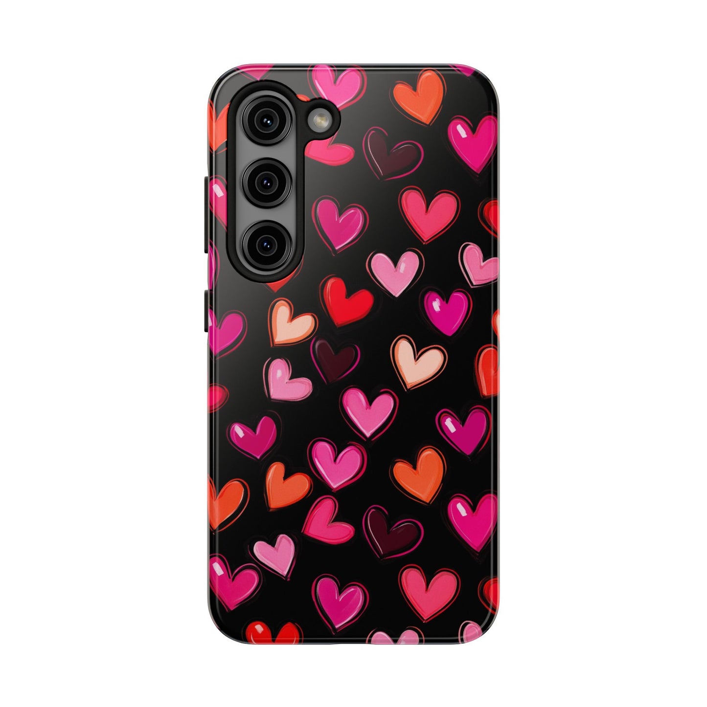 Love is in the Air | Colorful Hearts on Black