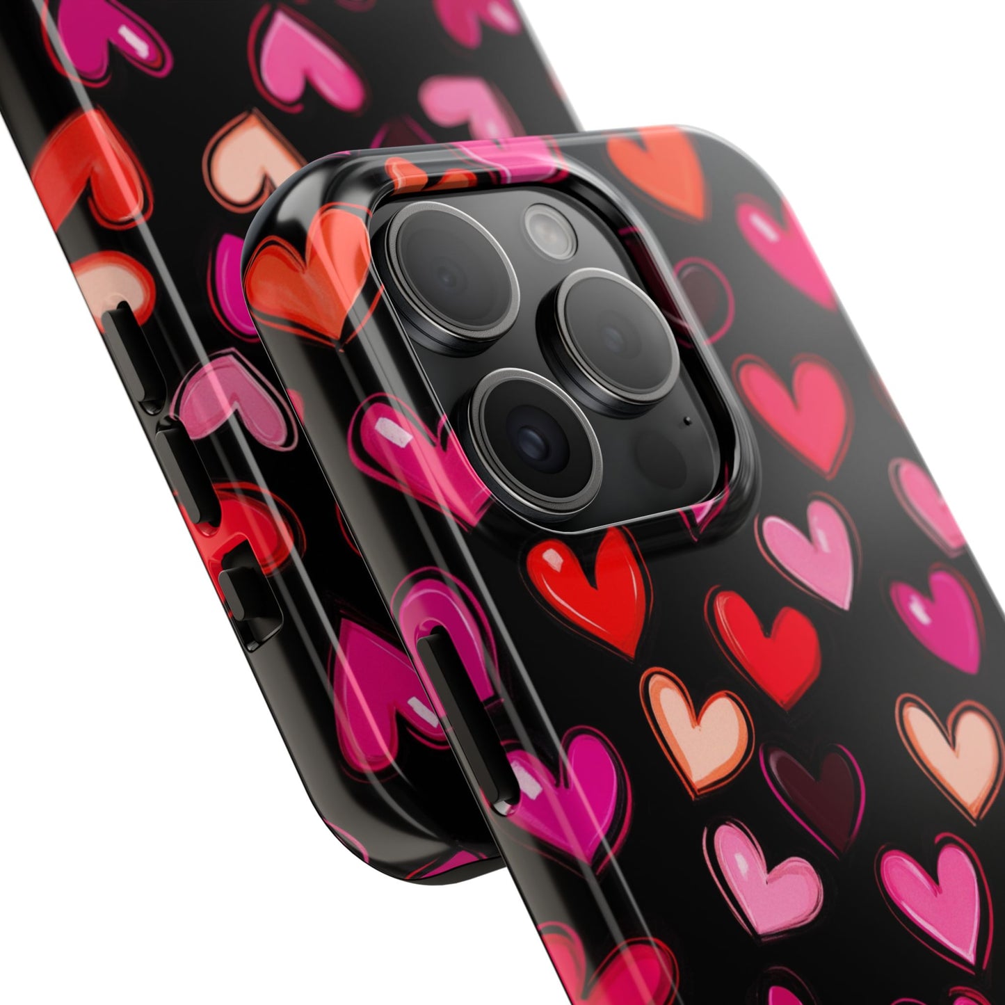 Love is in the Air | Colorful Hearts on Black