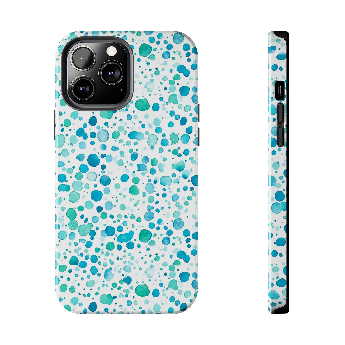 Trendy Spots | Aqua Watercolor Polka Dots