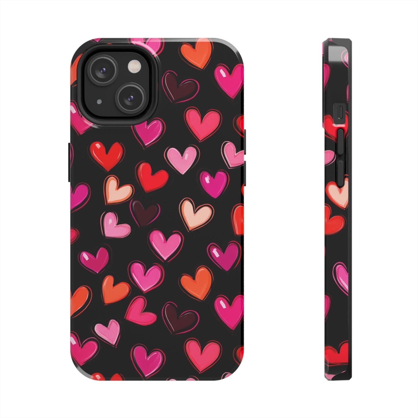 Love is in the Air | Colorful Hearts on Black