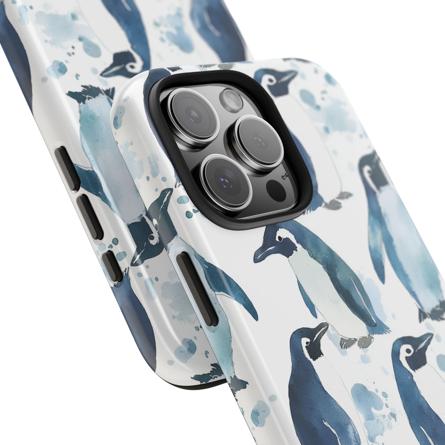 Animal Instinct | Watercolor Blue Gray Penguins