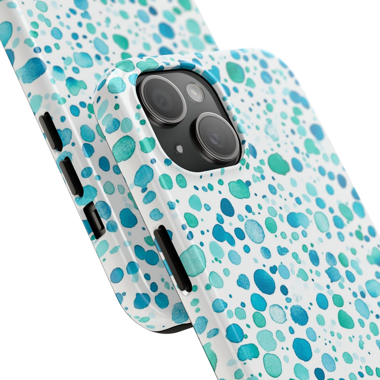 Trendy Spots | Aqua Watercolor Polka Dots