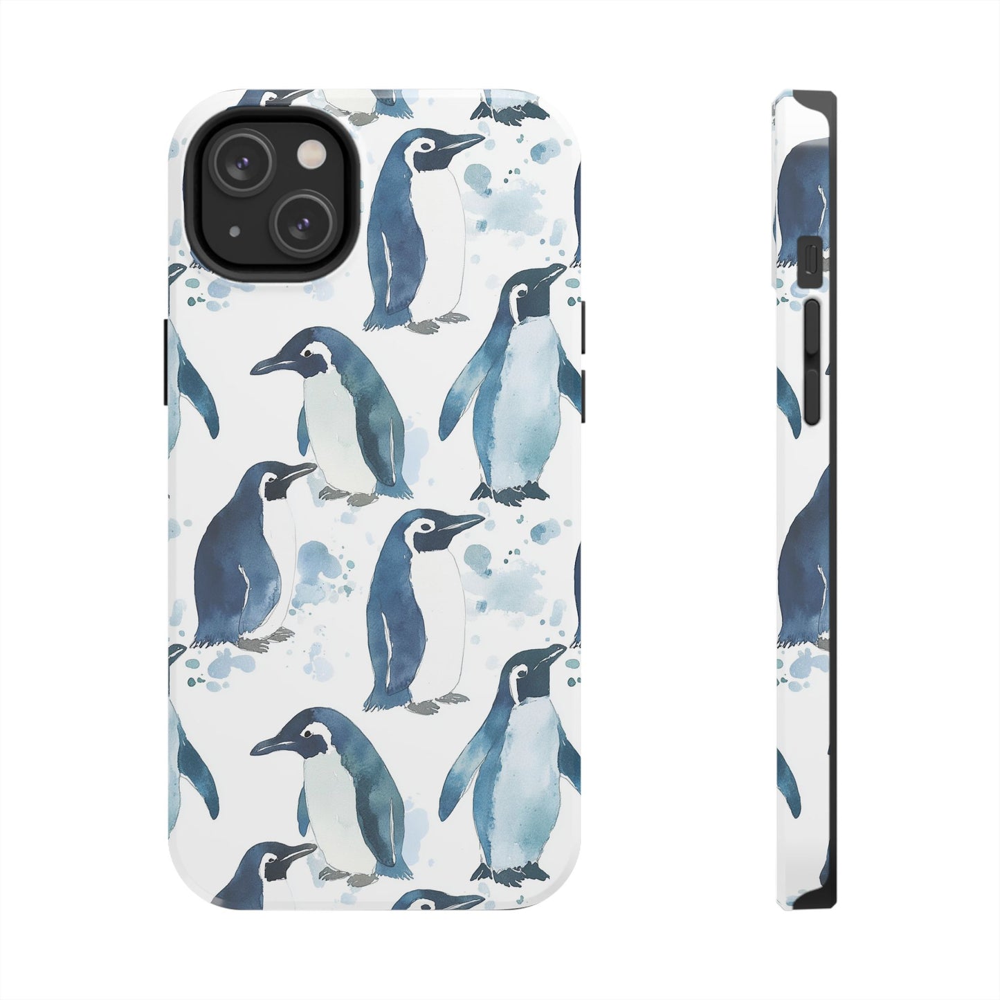 Animal Instinct | Watercolor Blue Gray Penguins