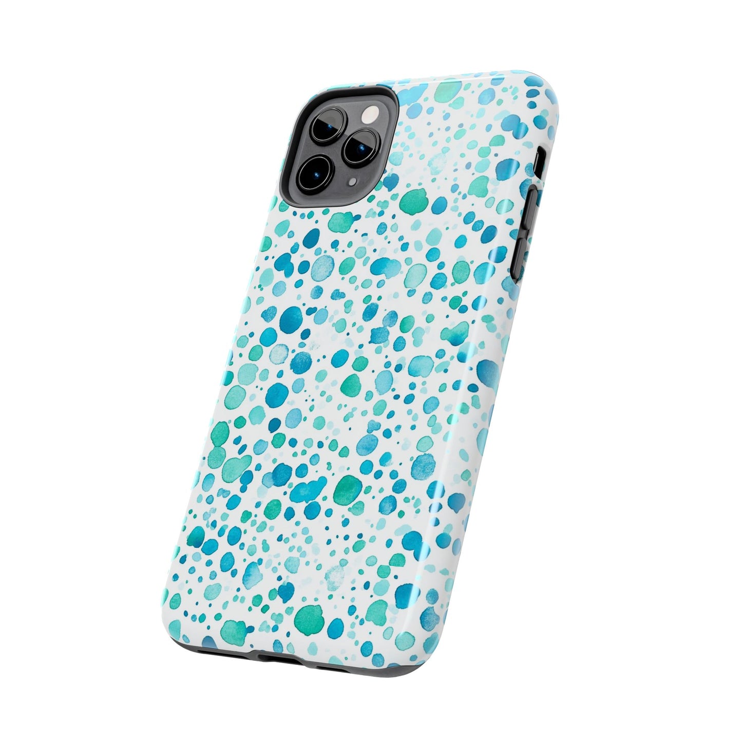 Trendy Spots | Aqua Watercolor Polka Dots