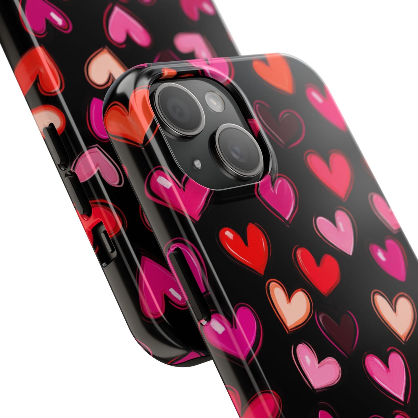 Love is in the Air | Colorful Hearts on Black