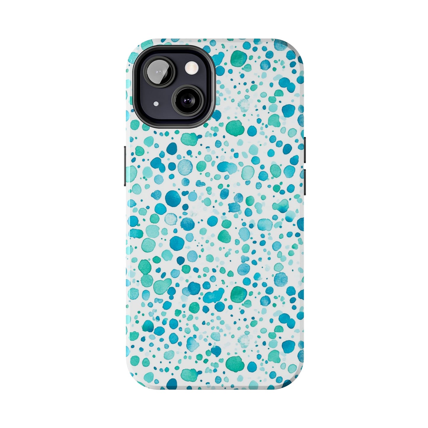 Trendy Spots | Aqua Watercolor Polka Dots